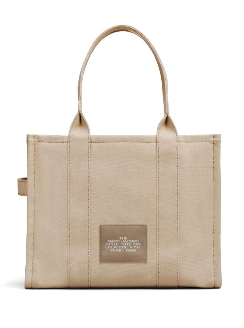 Shoulder Bag The Large Tote With Contrast Logo Print Beige Cotton For Women