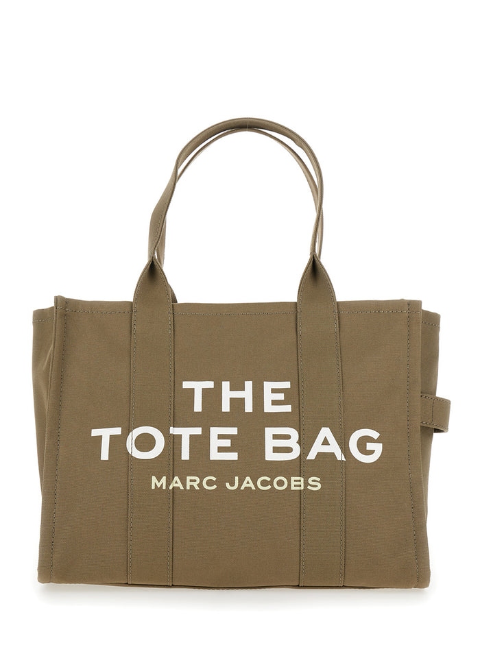 Tote Bag The Large with Contrast Logo Print in Green for Women Cotton Shoulder