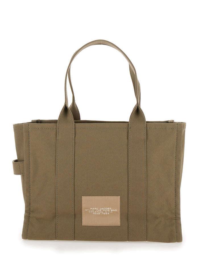 Tote Bag The Large with Contrast Logo Print in Green for Women Cotton Shoulder