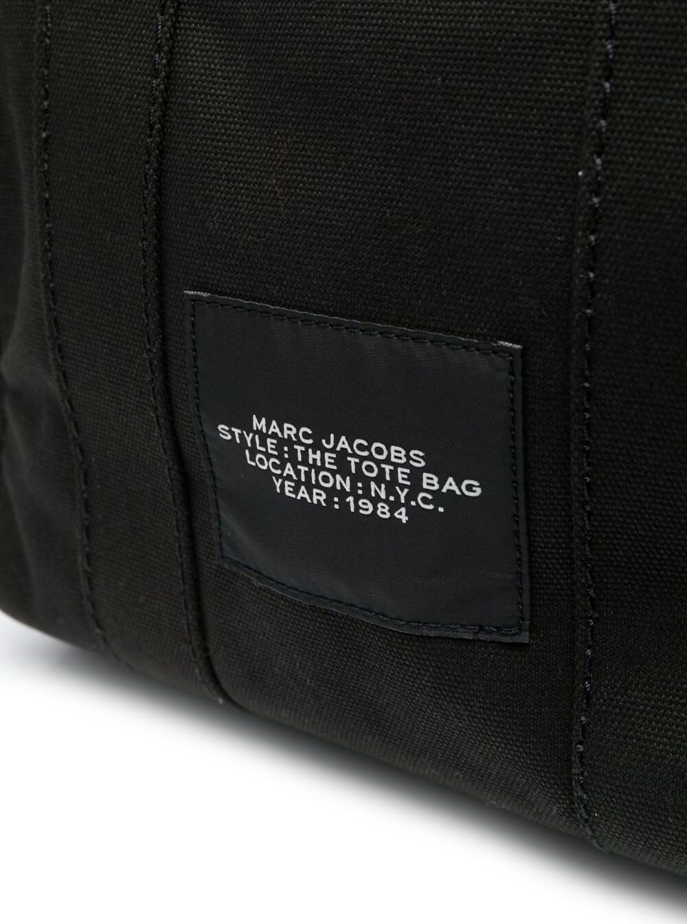 Handbag The Small Tote with Logo lettering on front in Black Cotton for Women Hand Bags