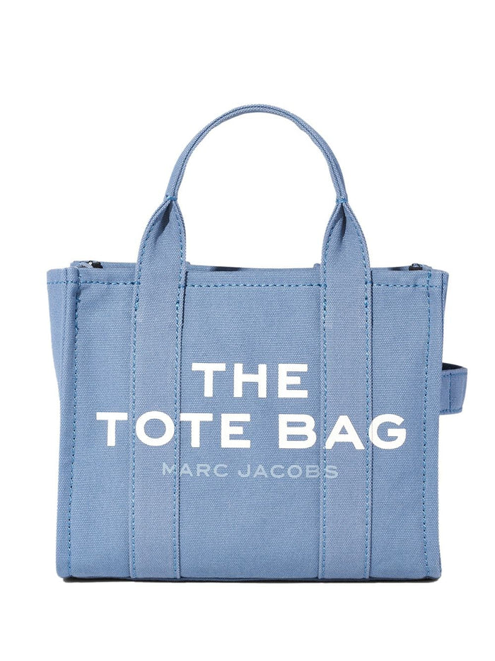 Handbag Mini Tote Traveler with Logo in Blue Fabric for Women Light Cotton Hand Bags