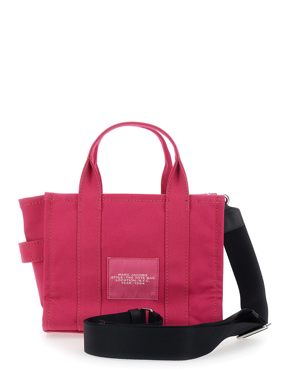 Handbag The Small Tote with Logo Lettering on Front in Pink Cotton for Women Hand Bags