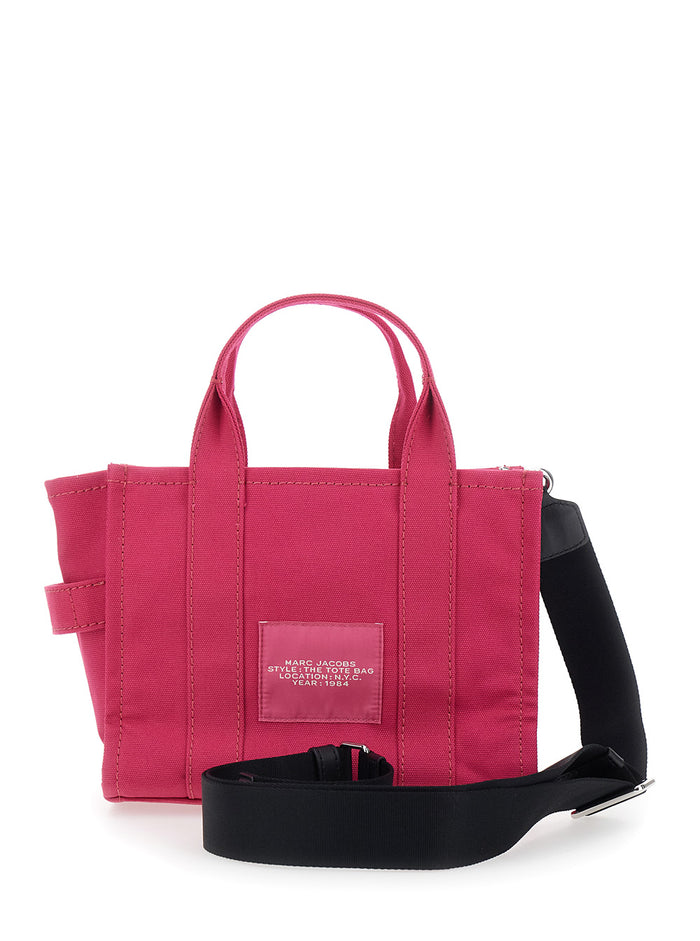 Handbag The Small Tote with Logo Lettering on Front in Pink Cotton for Women Hand Bags