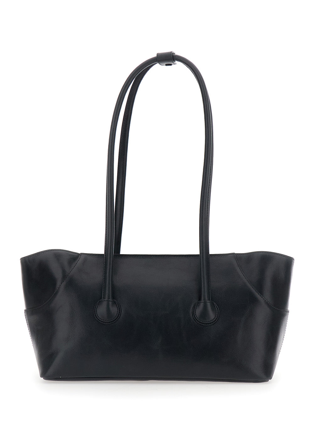 Shoulder Bag BOAT SHOPPER LARGE with Elegant Design in Black Leather for Women Cow