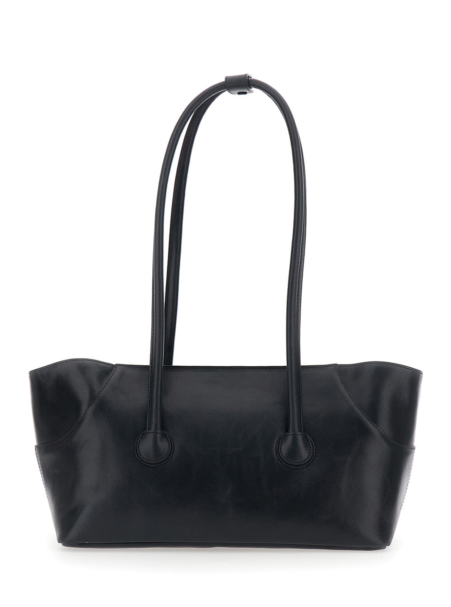 Shoulder Bag Boat Shopper Large Black Leather Cow