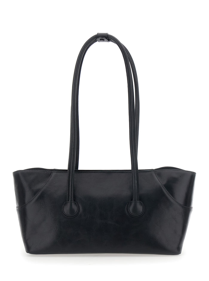 Shoulder Bag BOAT SHOPPER LARGE with Elegant Design in Black Leather for Women Cow