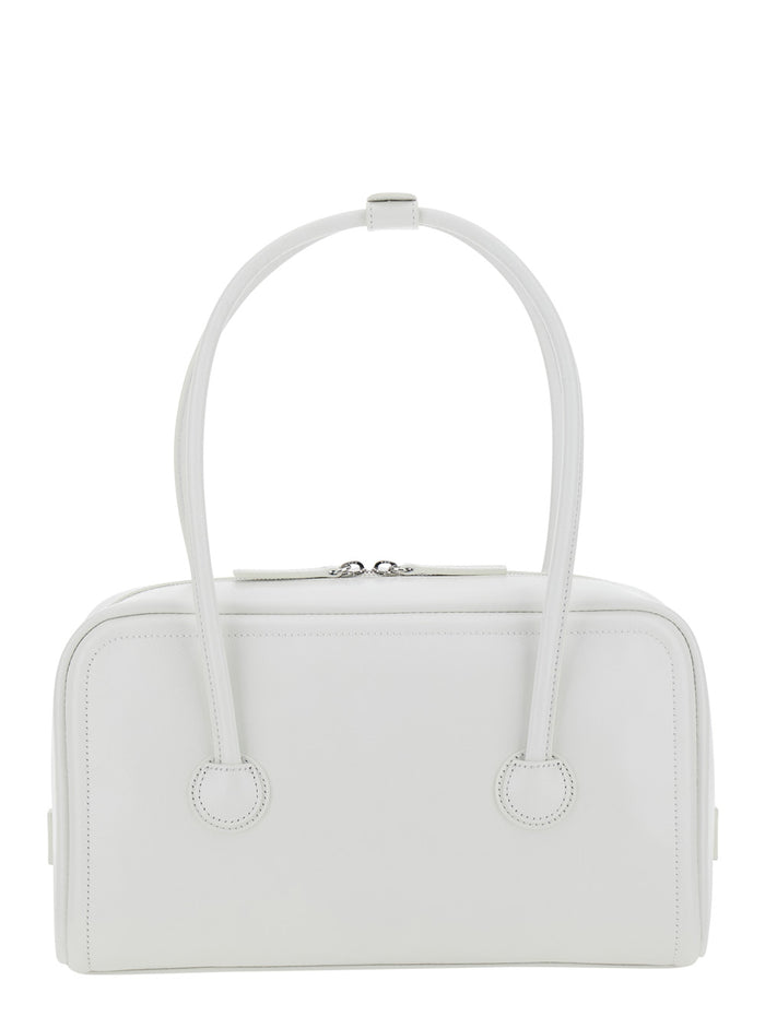 Shoulder Bag SOFT BOSTON SMALL with White Leather Details for Women Cow