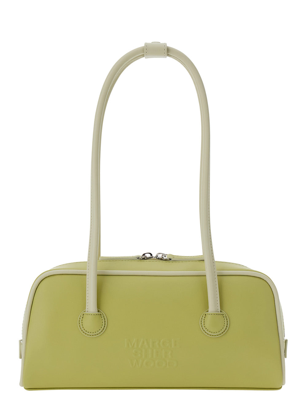 Shoulder Bag SOFT BAGUETTE (PIPING) Green in Leather for Women Cow