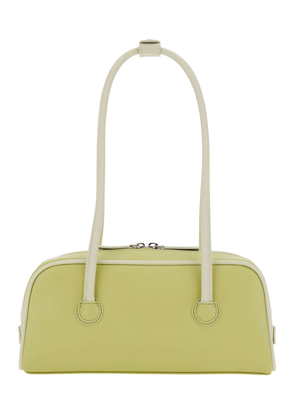 Shoulder Bag SOFT BAGUETTE (PIPING) Green in Leather for Women Cow
