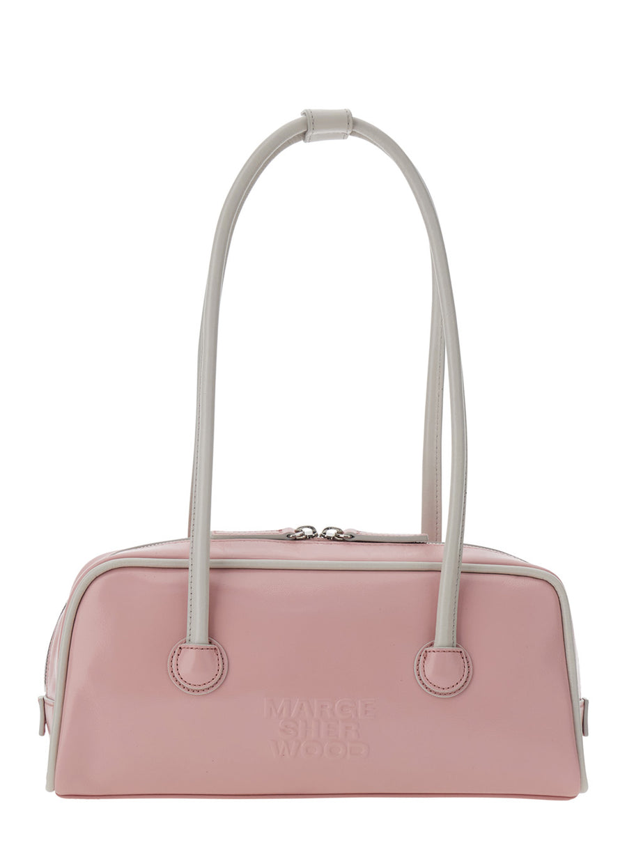 Shoulder Bag Soft Baguette Pink-Grey Leather Cow