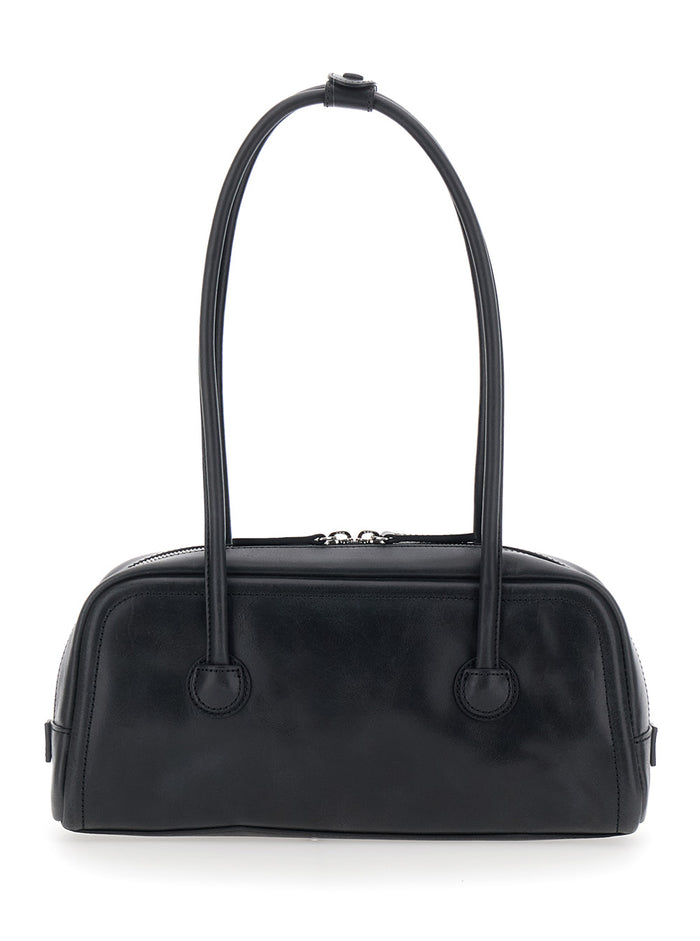 SOFT BOSTON EW Black Cow Leather Shoulder Bags