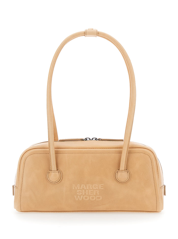 Shoulder Bag SOFT BOSTON EW Beige with Elegant Leather Details Cow