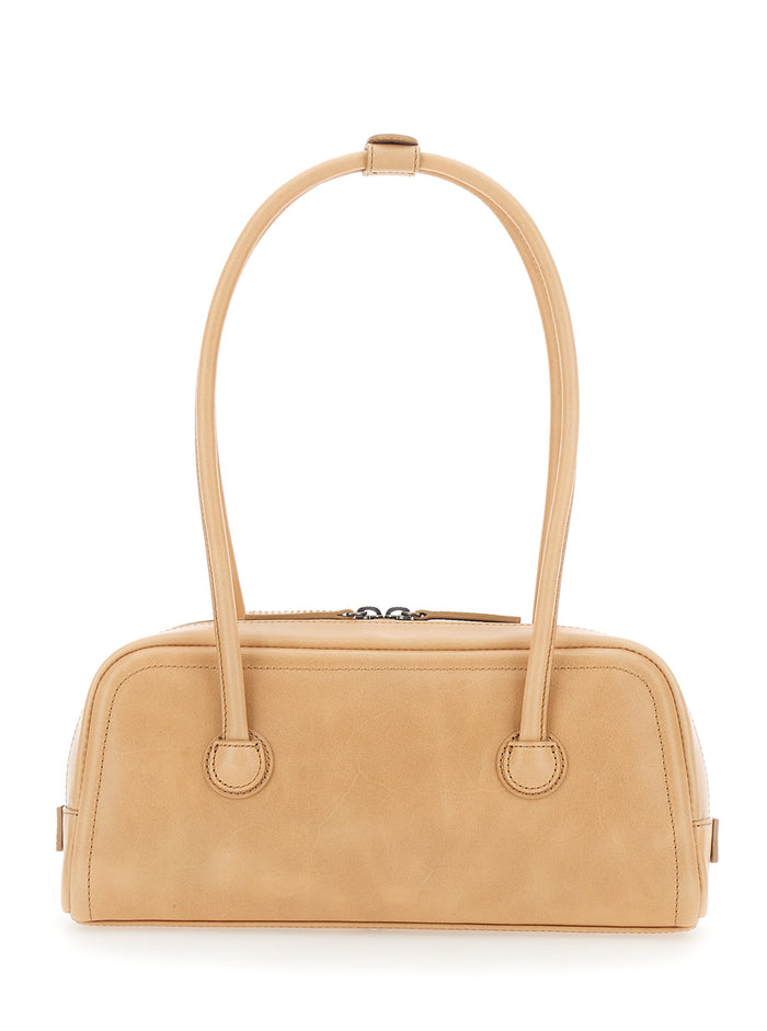 Shoulder Bag SOFT BOSTON EW Beige with Elegant Leather Details Cow
