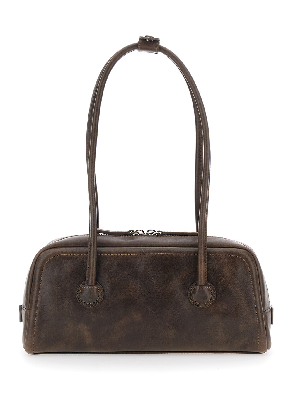 Shoulder Bag SOFT BOSTON EW in Brown Leather for Women Cow