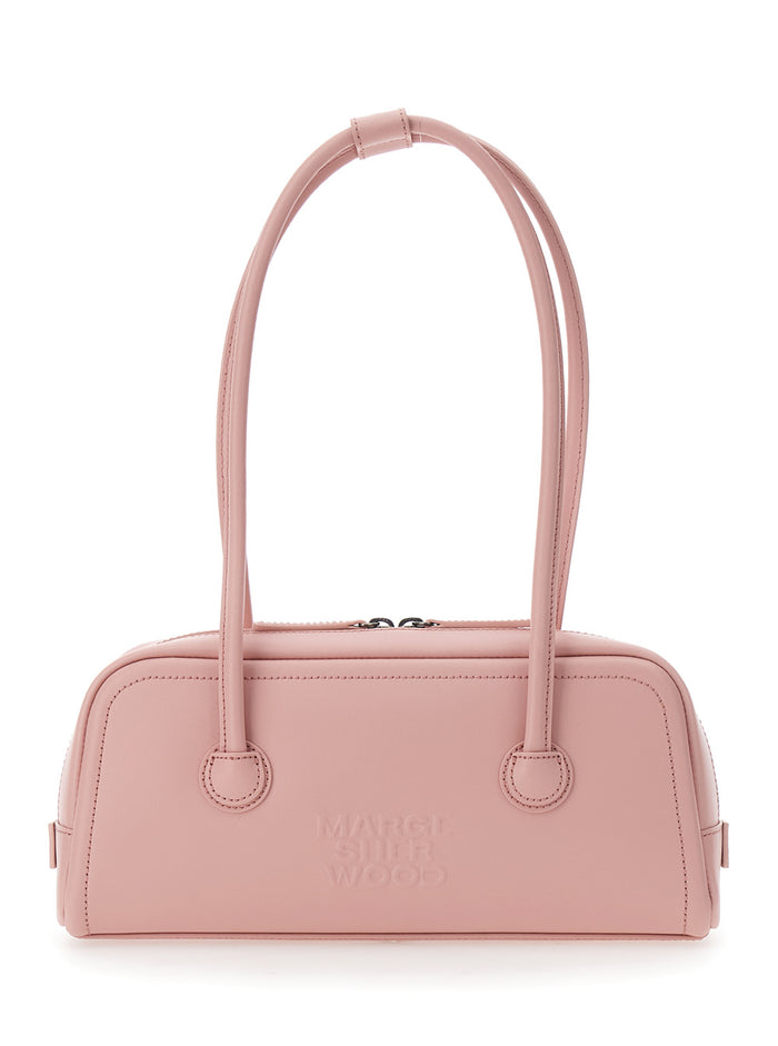 Shoulder Bag SOFT BAGUETTE with Design in Pink Leather for Women Cow