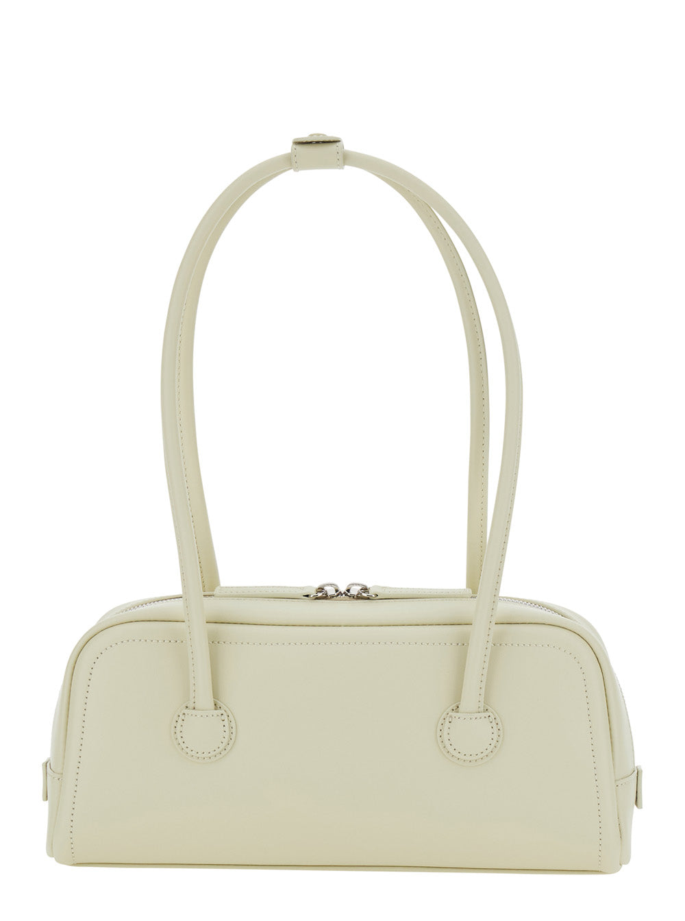 Shoulder Bag SOFT BAGUETTE in White Leather for Women Cow