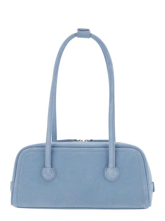 Shoulder Bag SOFT BAGUETTE in Blue Leather for Women Light Cow