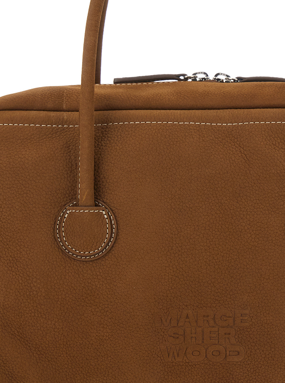 Shoulder Bag SOFT BOSTON with Brown Leather Top Closure for Women Cow