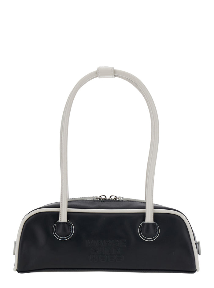 Shoulder Bag SOFT BAGUETTE MINI (PIPING) in Black Leather for Women Cow