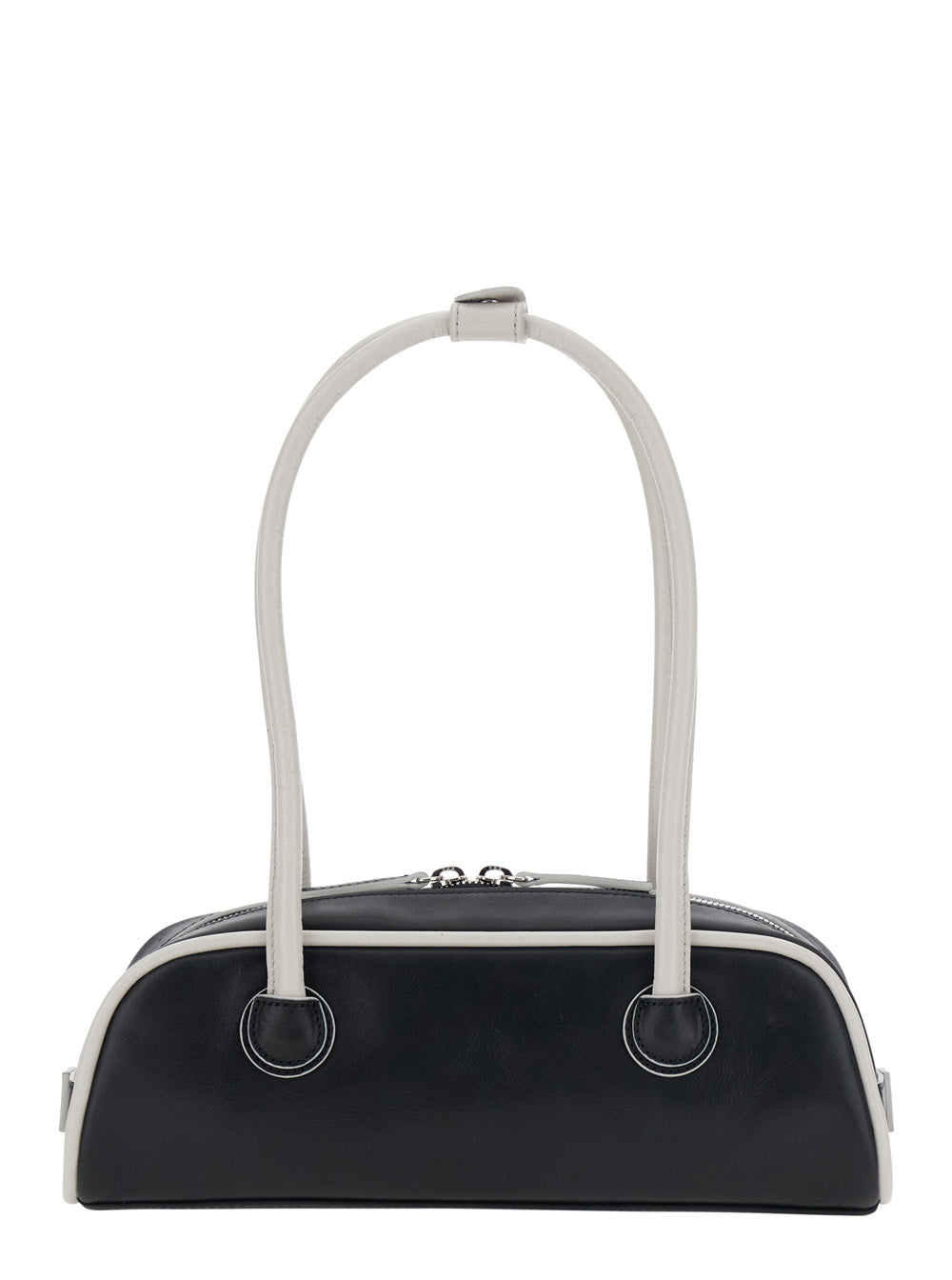 Shoulder Bag SOFT BAGUETTE MINI (PIPING) in Black Leather for Women Cow