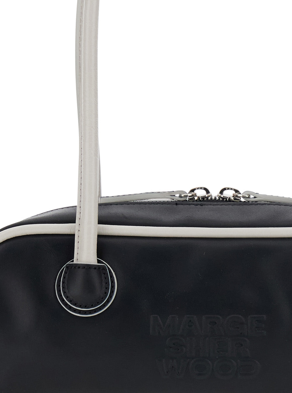Shoulder Bag SOFT BAGUETTE MINI (PIPING) in Black Leather for Women Cow