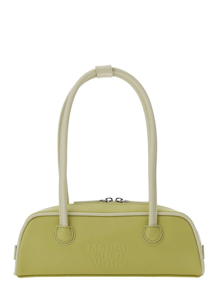 Shoulder Bag SOFT BAGUETTE MINI (PIPING) in Green Leather for Women Cow