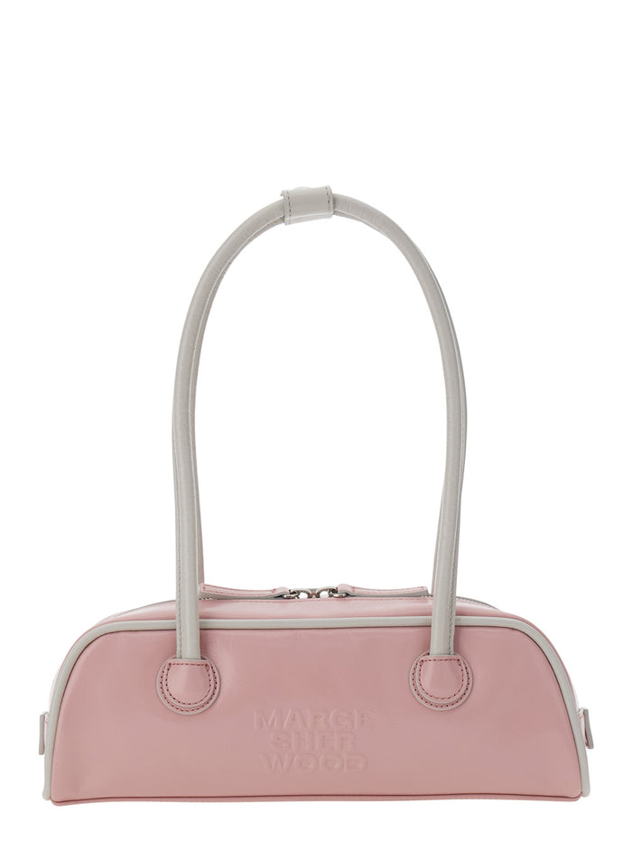 SOFT BAGUETTE MINI (PIPING) Pink Shoulder Bag in Leather Women Cow