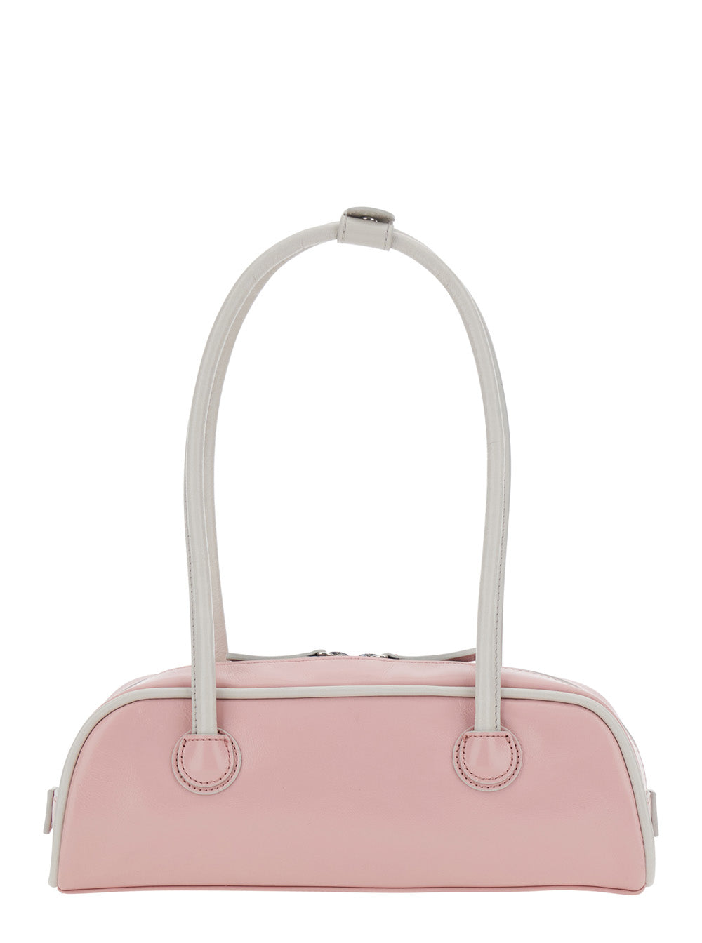 SOFT BAGUETTE MINI (PIPING) Pink Shoulder Bag in Leather Women Cow