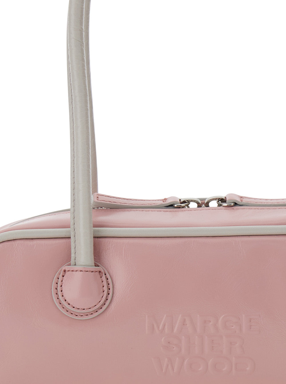 SOFT BAGUETTE MINI (PIPING) Pink Shoulder Bag in Leather Women Cow