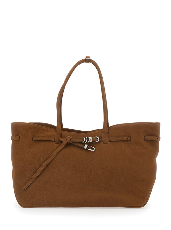 Tote Bag Grandma Used Brown Leather Cow