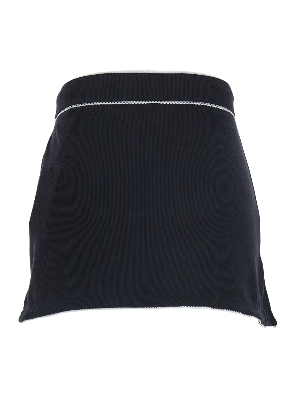 Dress CUTE 70S MINI SKIRT Black with High Waist and Contrast Details in Cotton Women Elastane