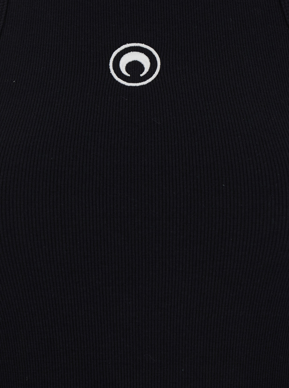Black Sleeveless Tank Top with Logo Detail and Patch in Cotton Stretch Woman Elastane Tops