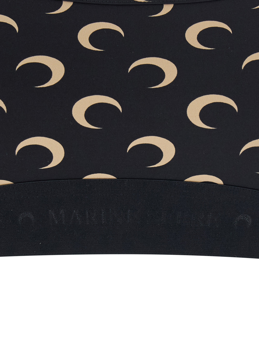 MOON PRINTED JERSEY SPORTS BRA Black Tech Fabric for Women Polyamide Elastane Tops
