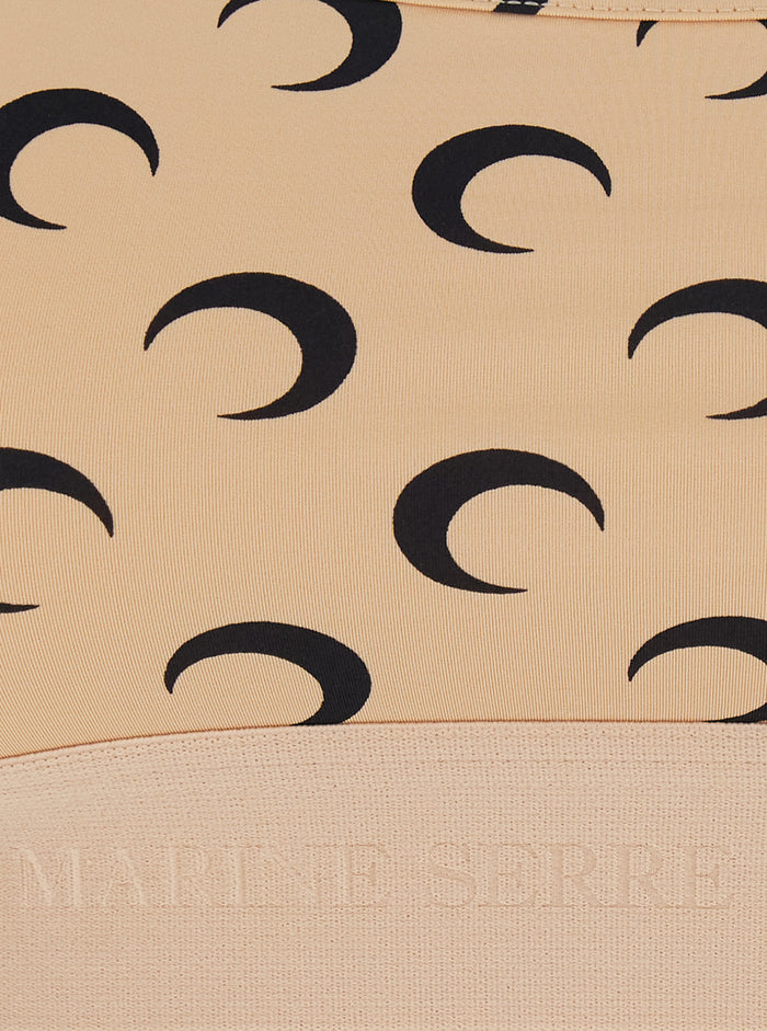 MOON PRINTED JERSEY SPORTS BRA Beige Polyamide Elastane Tops