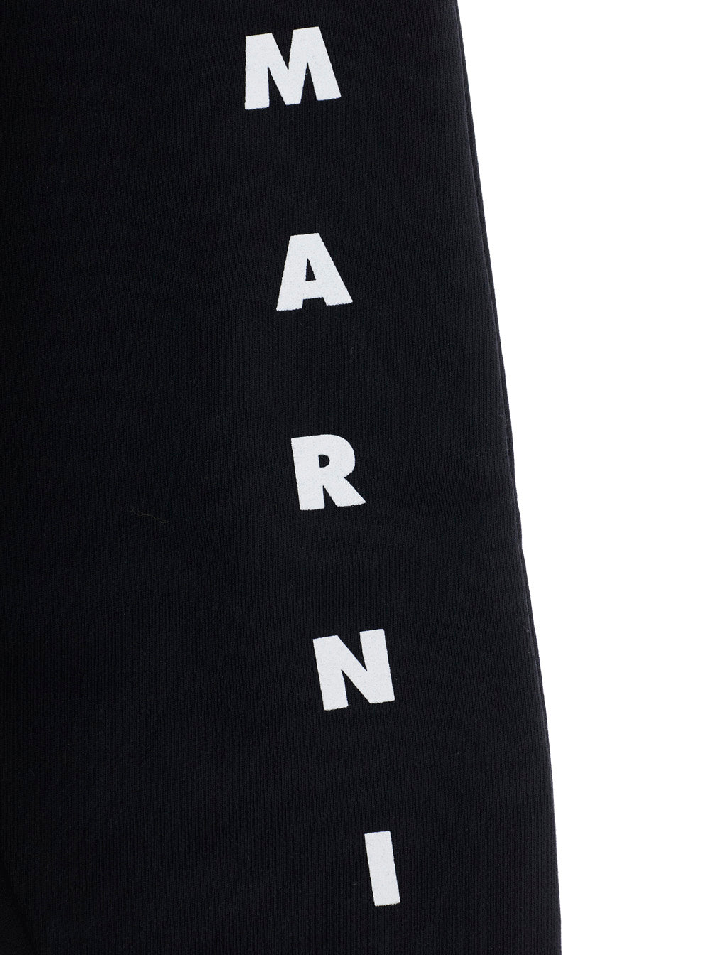 Black Cotton Pants with Elastic Waist and Logo Lettering for Kids Trousers