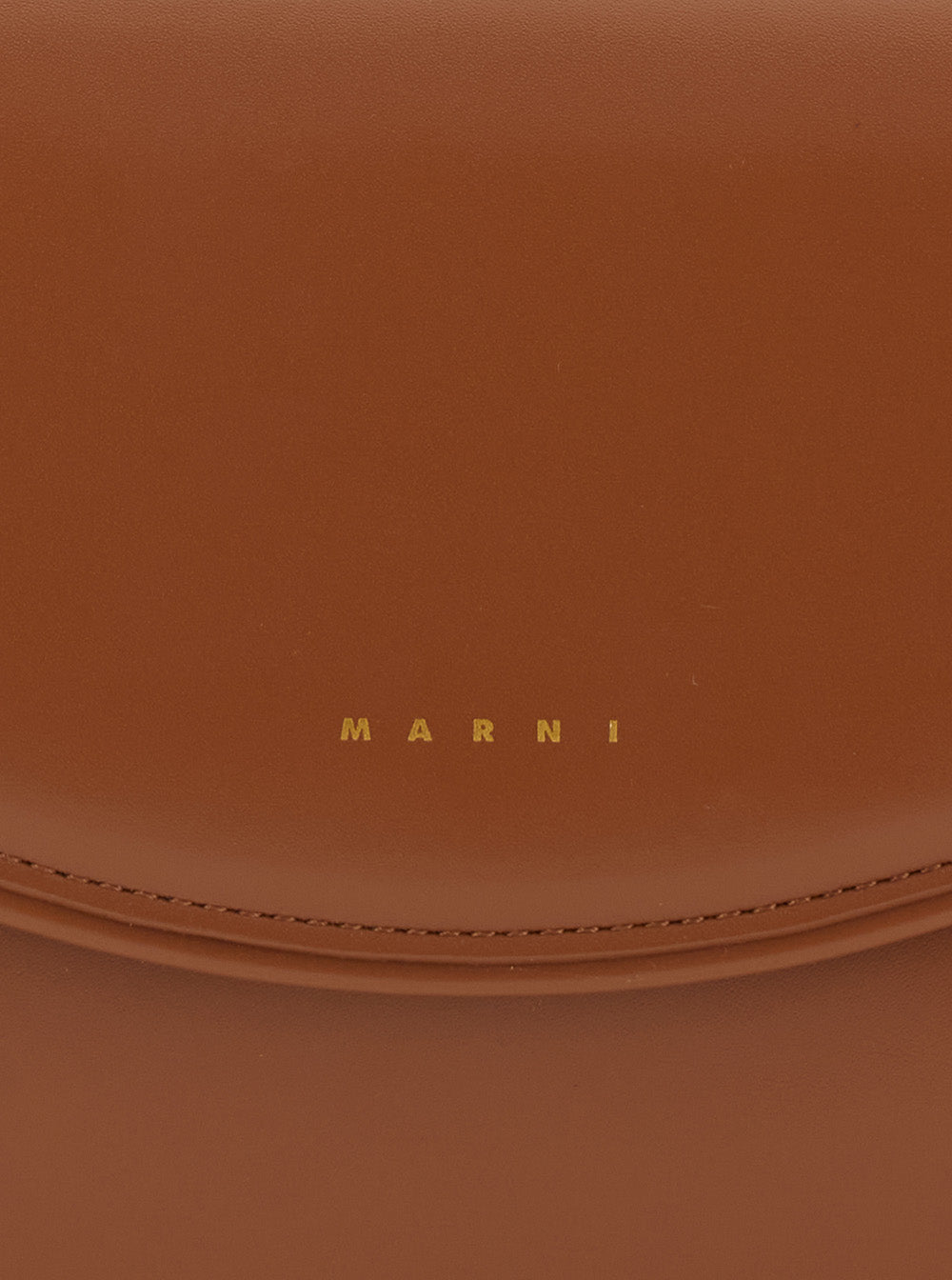 Smile Rown Crossbody Bag With Engraved Logo On Front Ecoleather Girl Brown Polyester
