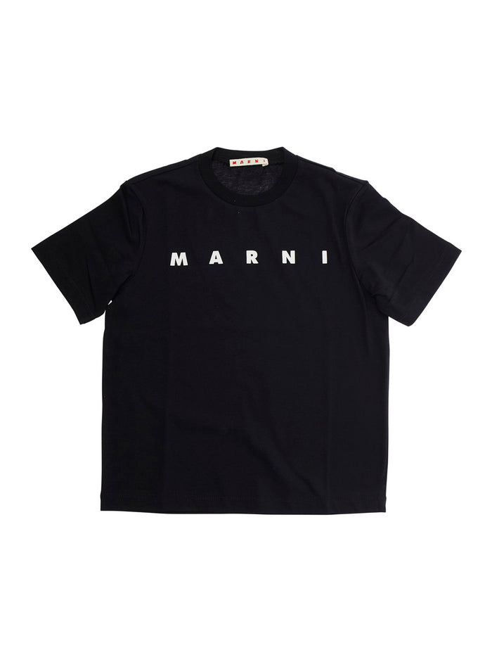 Crew Neck Black T-Shirt with Logo Print for Women Cotton Tshirts And Polo Shirts