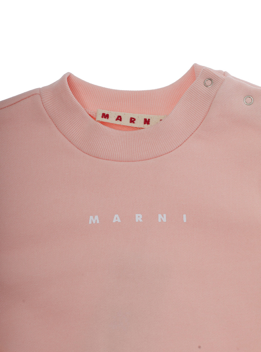 Sweatshirt and Pants Set MARNI KIDS with Logo Lettering on the Front in Baby Pink Cotton Suits