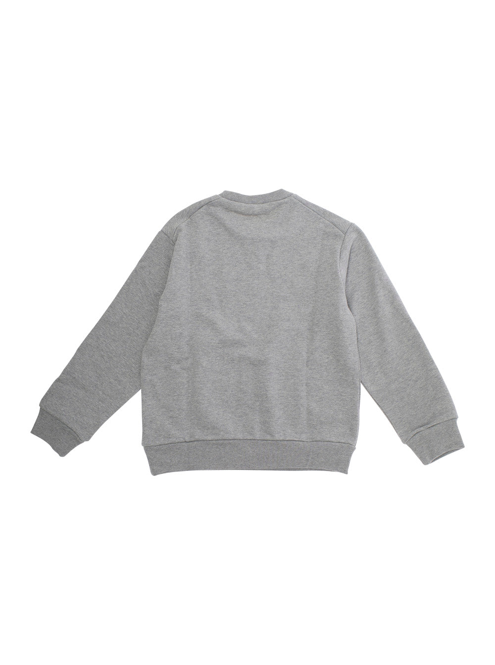 Gray Cotton Crewneck Sweatshirt with Logo Lettering for Kids Grey Sweatshirts