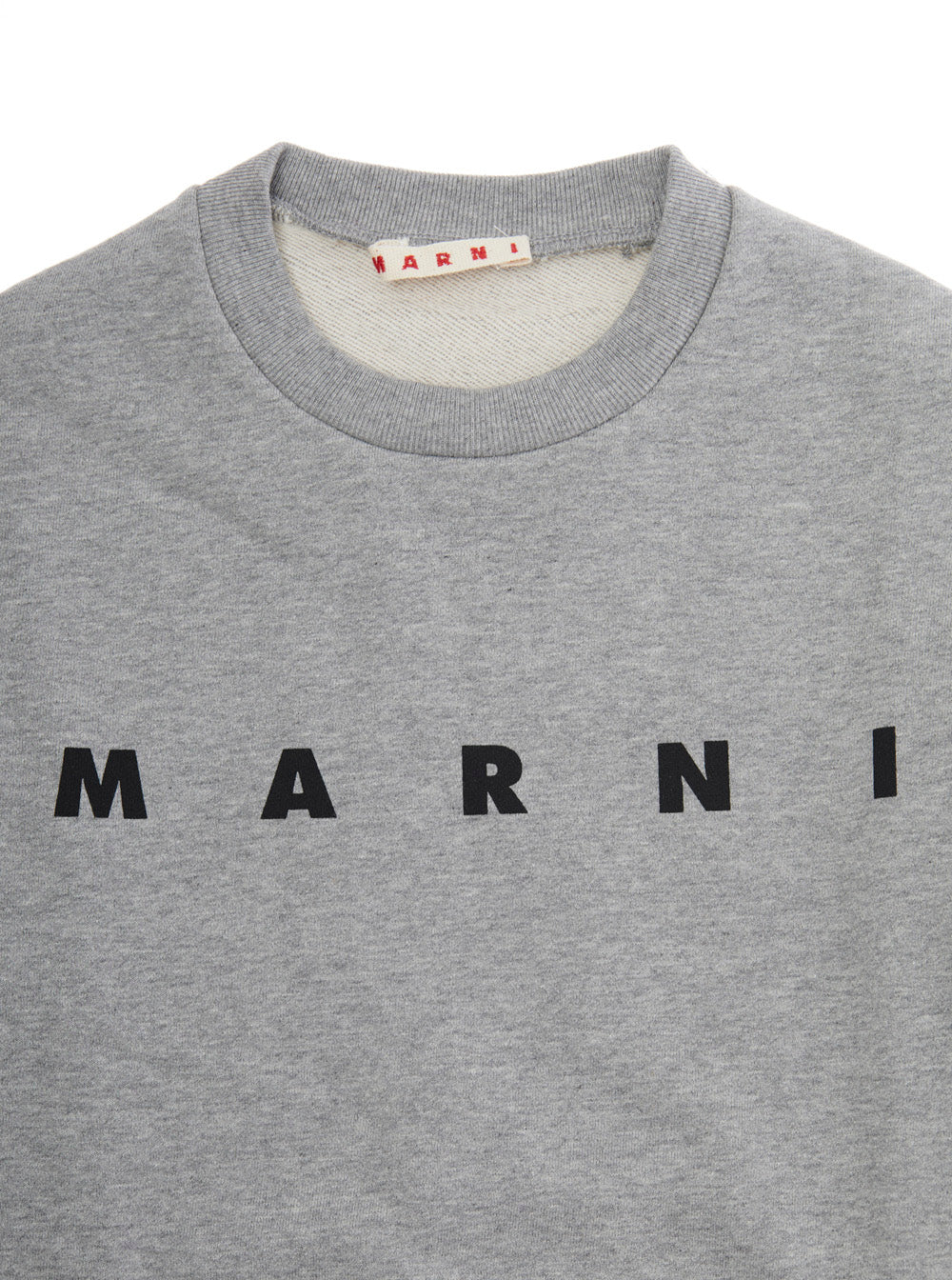 Gray Cotton Crewneck Sweatshirt with Logo Lettering for Kids Grey Sweatshirts