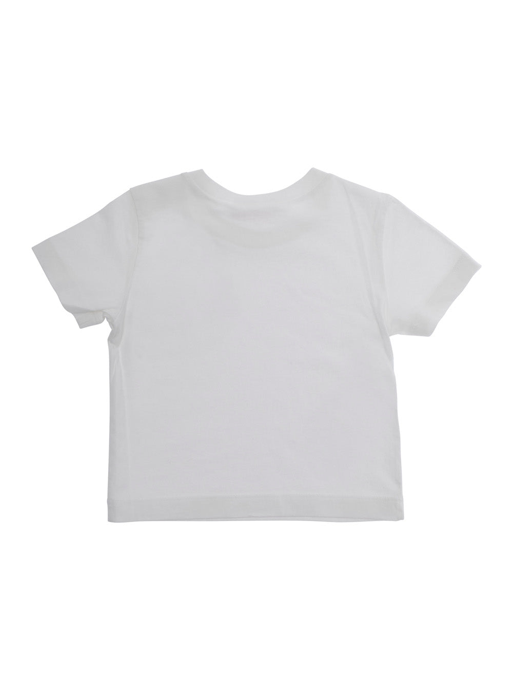 White T-Shirt with Embroidered Logo Lettering on the Front in Baby Cotton Tshirts And Polo Shirts