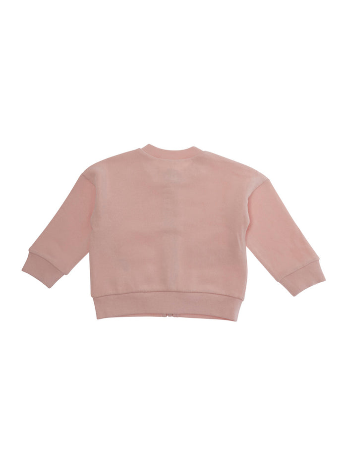Crewneck Sweatshirt Marni with Embroidered Logo Lettering on the Front in Baby Pink for Women Cotton Sweatshirts
