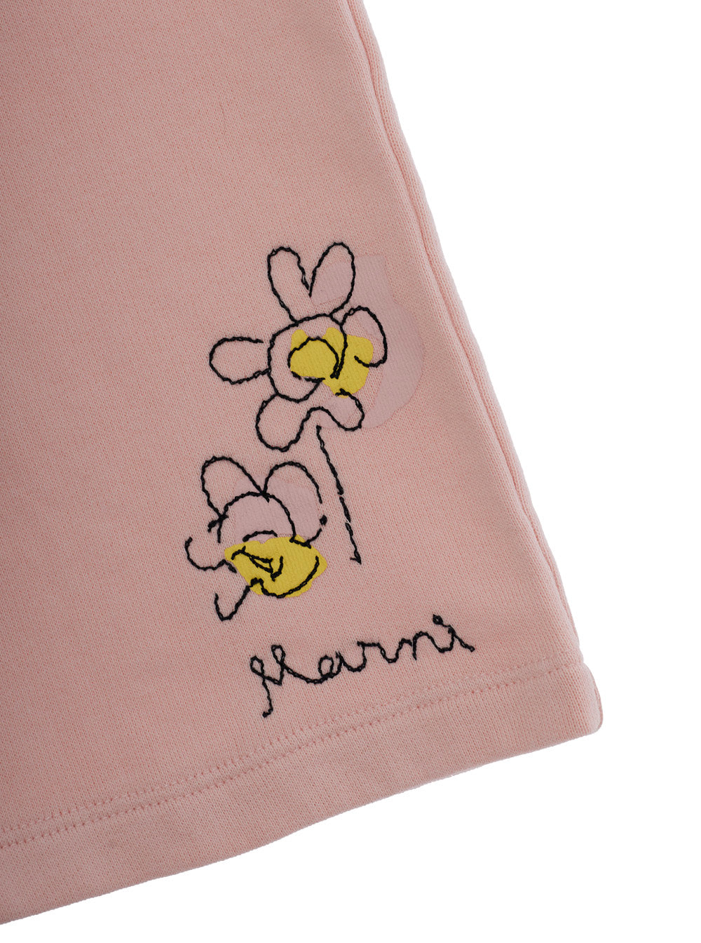 Shorts MARNI KIDS with Embroidered Logo Lettering on the Front in Baby Pink Cotton And Bermuda