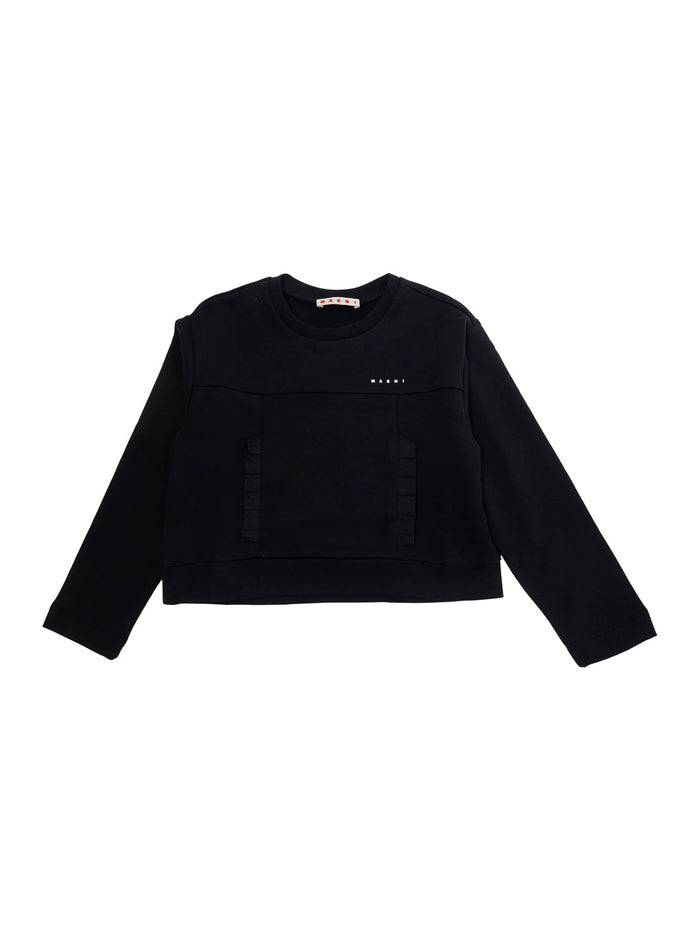 Sweatshirt M01682M00V1MS334F0M900 Black with Logo Print on the Front in Cotton for Women Sweatshirts