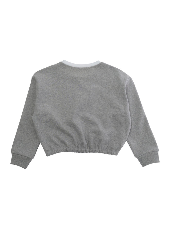OVER SWEATSHIRT Gray - Long Sleeve with Round Neck Cotton Child Grey Sweatshirts