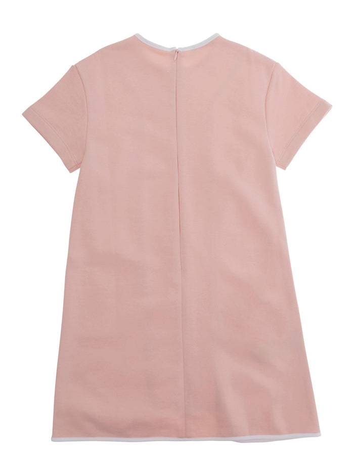 Dress Pink With Short Sleeves And Back Closure. Tech Fabric. Pink. Girl
