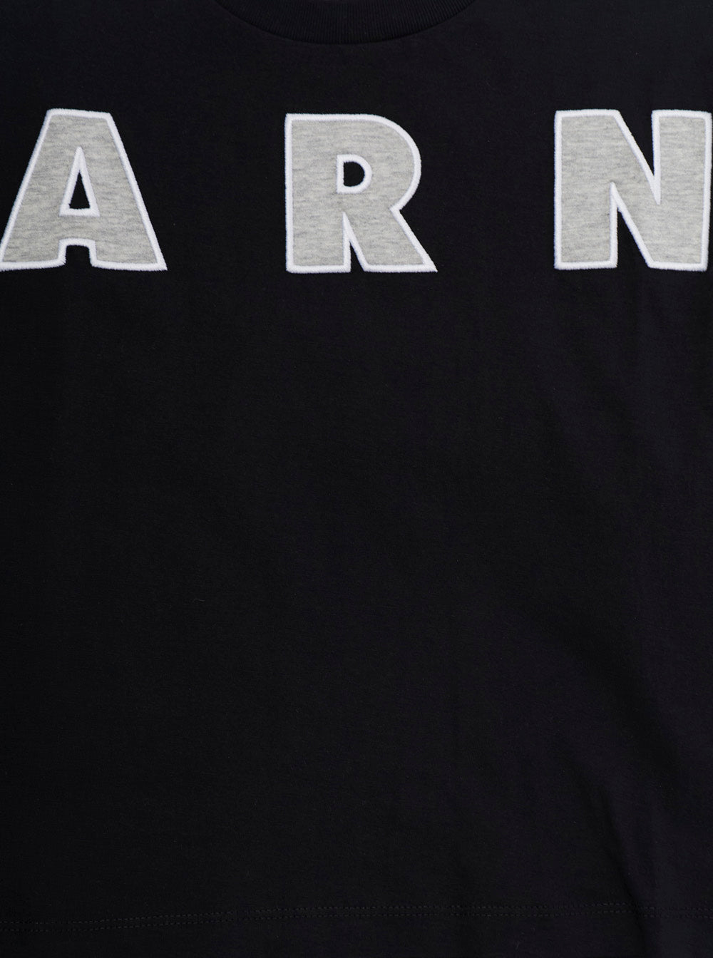 Black T-Shirt MARNI KIDS with Logo Lettering on the Front in Womens Cotton Tshirts And Polo Shirts