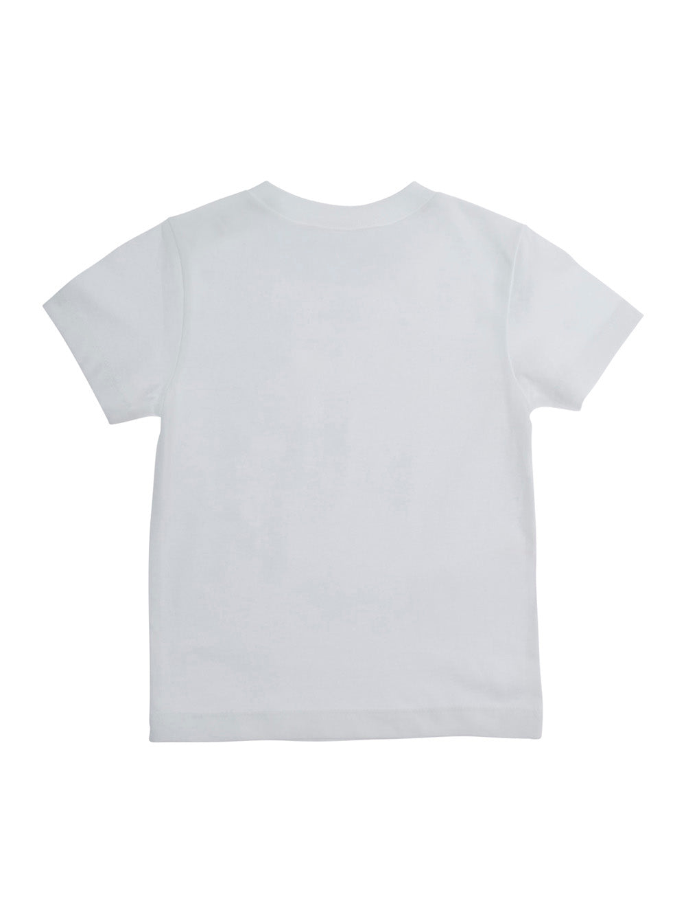 Crew Neck T-Shirt with Front Lettering Logo in Baby White Cotton Tshirts And Polo Shirts