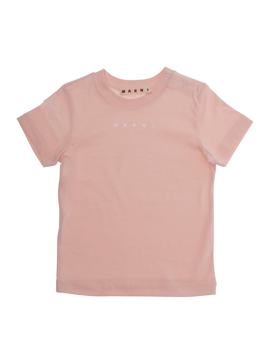 T-Shirt Crew Neck Pink Cotton T-shirts