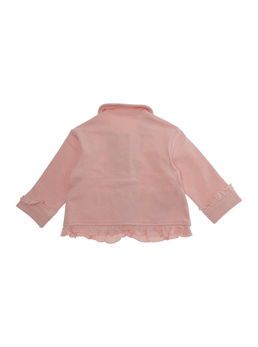 Jacket with Embroidered Lettering Logo on the Front and Applied Pockets in Baby Pink Cotton Blazers
